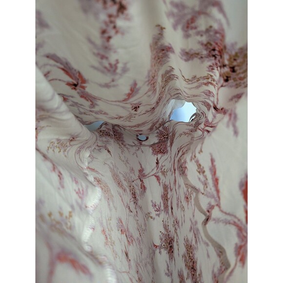 Victorias Secret M Pink Cream Floral Satin Mini Night Gown Nightie Slip Dress Pj - Picture 8 of 13